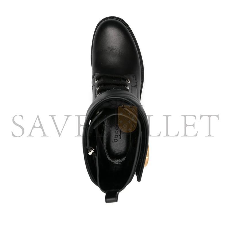 GUCCI DOUBLE G LOGO ANKLE BOOTS